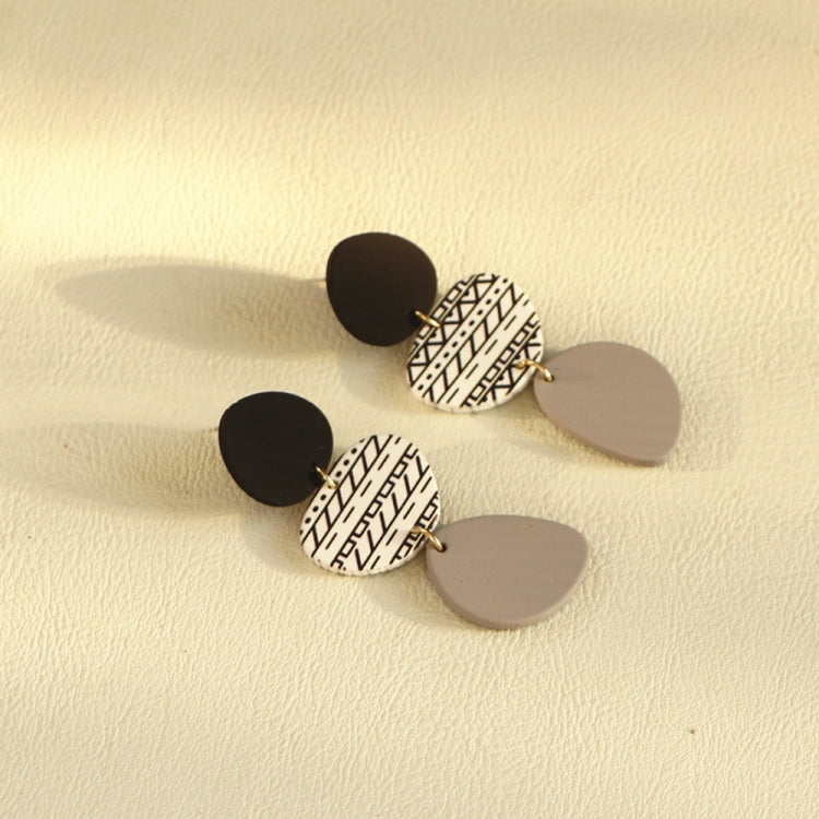 Boucles d'oreilles longues pour femmes en acrylique, motif graphique irrégulier