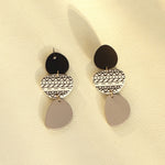 Boucles d'oreilles longues pour femmes en acrylique, motif graphique irrégulier