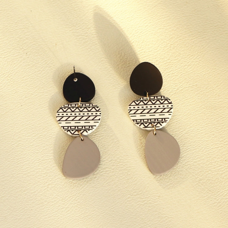 Boucles d'oreilles longues pour femmes en acrylique, motif graphique irrégulier
