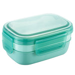 Boîte à déjeuner hermétique à compartiments pour enfants, grande capacité 1900 ml, couleurs disponibles : bleu clair, rose, vert clair, bleu, vert