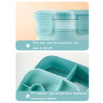 Boîte à déjeuner hermétique à compartiments pour enfants, grande capacité 1900 ml, couleurs disponibles : bleu clair, rose, vert clair, bleu, vert