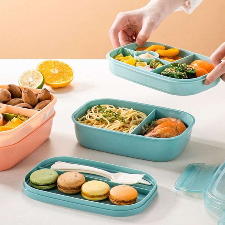 Boîte à déjeuner hermétique à compartiments pour enfants, grande capacité 1900 ml, couleurs disponibles : bleu clair, rose, vert clair, bleu, vert