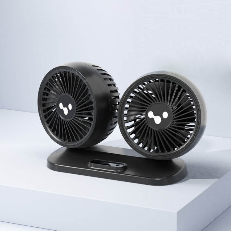 12v/24v Car Fan USB Interface Powerful Double Head Electric Fan