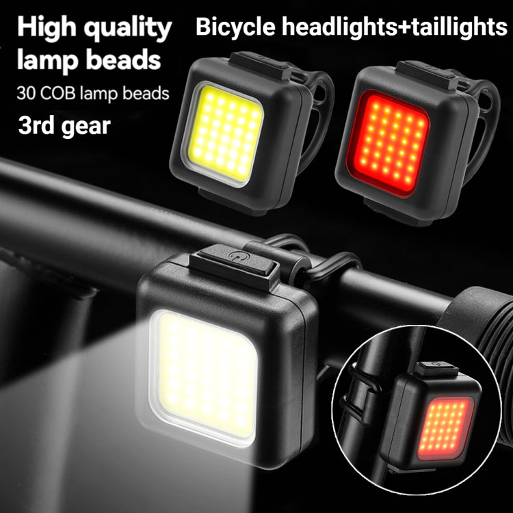 Lampe COB à perles mini pour VTT, rechargeable USB, étanche, lampe de vélo de route, phare blanc, feu arrière rouge, phare blanc + feu arrière rouge