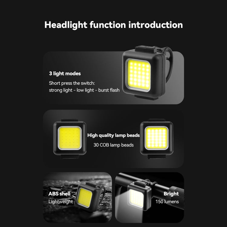 Lampe COB à perles mini pour VTT, rechargeable USB, étanche, lampe de vélo de route, phare blanc, feu arrière rouge, phare blanc + feu arrière rouge