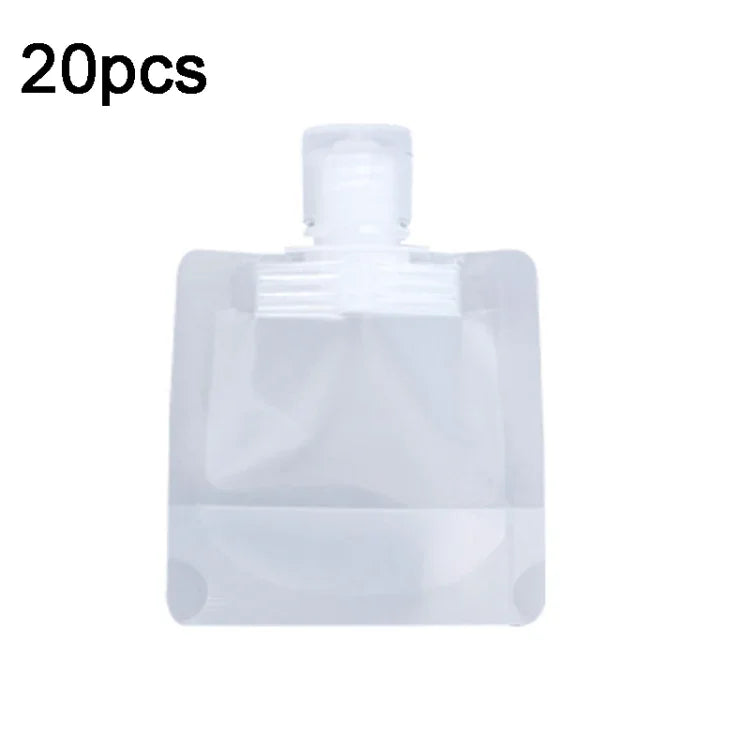 20x Sachets rechargeables de voyage vides à presser pour lotion et shampoing, 30 ml, 50 ml, 100 ml