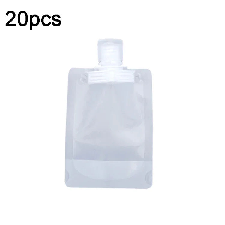 20x Sachets rechargeables de voyage vides à presser pour lotion et shampoing, 30 ml, 50 ml, 100 ml