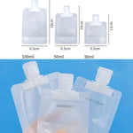 20x Sachets rechargeables de voyage vides à presser pour lotion et shampoing, 30 ml, 50 ml, 100 ml