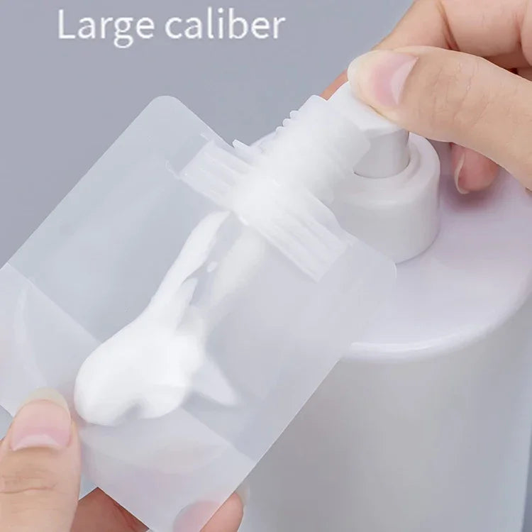 20x Sachets rechargeables de voyage vides à presser pour lotion et shampoing, 30 ml, 50 ml, 100 ml