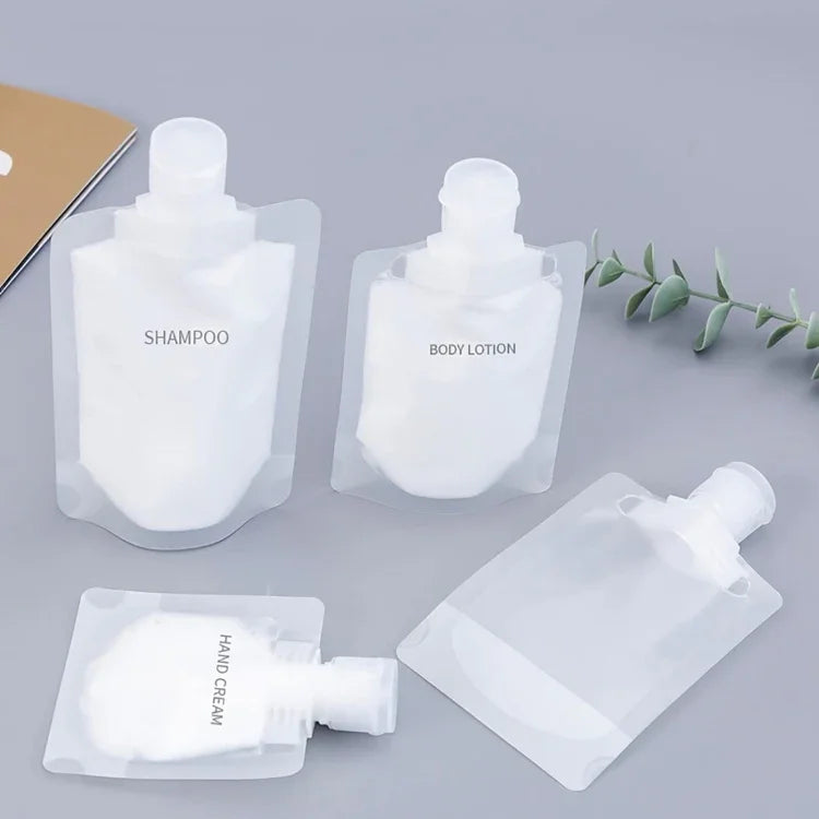 20x Sachets rechargeables de voyage vides à presser pour lotion et shampoing, 30 ml, 50 ml, 100 ml