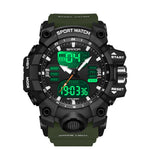 Réveil lumineux vert SANDA multifonction, étanche, antichoc, montre transparente