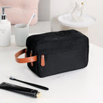 Trousse de Toilette Double Couche pour Homme Accessoires de Voyage Sac Portable Résistant à l'Humidité