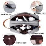 Trousse de Toilette Double Couche pour Homme Accessoires de Voyage Sac Portable Résistant à l'Humidité