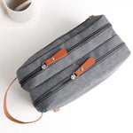 Trousse de Toilette Double Couche pour Homme Accessoires de Voyage Sac Portable Résistant à l'Humidité