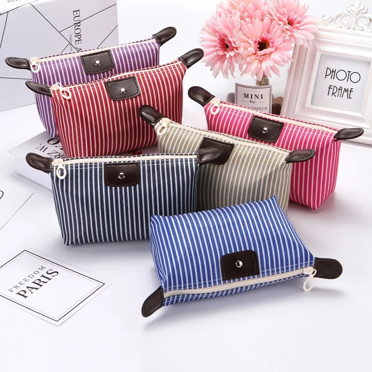 Trousse de toilette rayée, Sac de voyage pliable