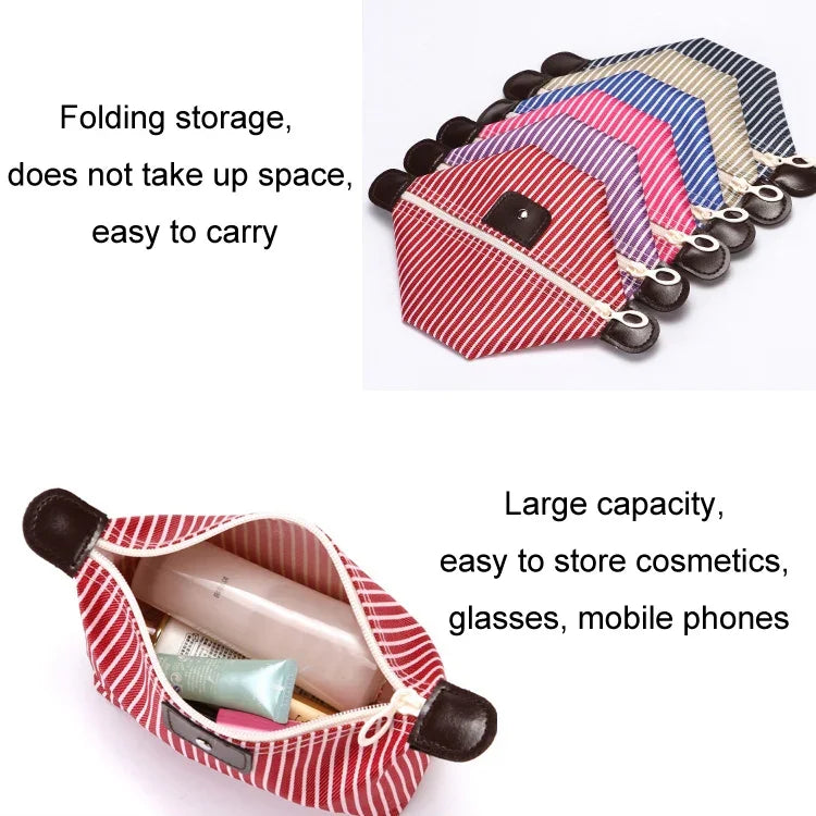 Trousse de toilette rayée, Sac de voyage pliable