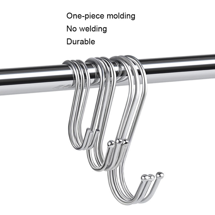 10pcs Multifunctional Stainless Steel Hooks Metal S-Shaped Hook, Large, Medium, Small