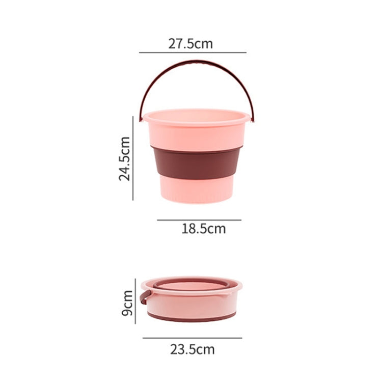 Seau pliable portable en plastique épaissi 10L moyen pour pêche en extérieur, seau de lavage de voiture, moyen 10L