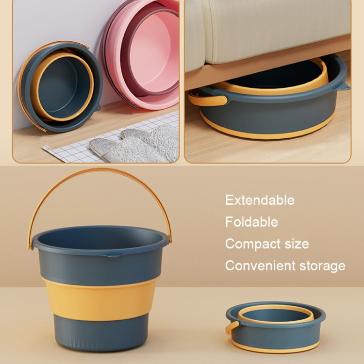 Seau pliable portable en plastique épaissi 10L moyen pour pêche en extérieur, seau de lavage de voiture, moyen 10L