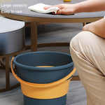 Seau pliable portable en plastique épaissi 10L moyen pour pêche en extérieur, seau de lavage de voiture, moyen 10L