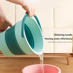 Seau pliable portable en plastique épaissi 10L moyen pour pêche en extérieur, seau de lavage de voiture, moyen 10L