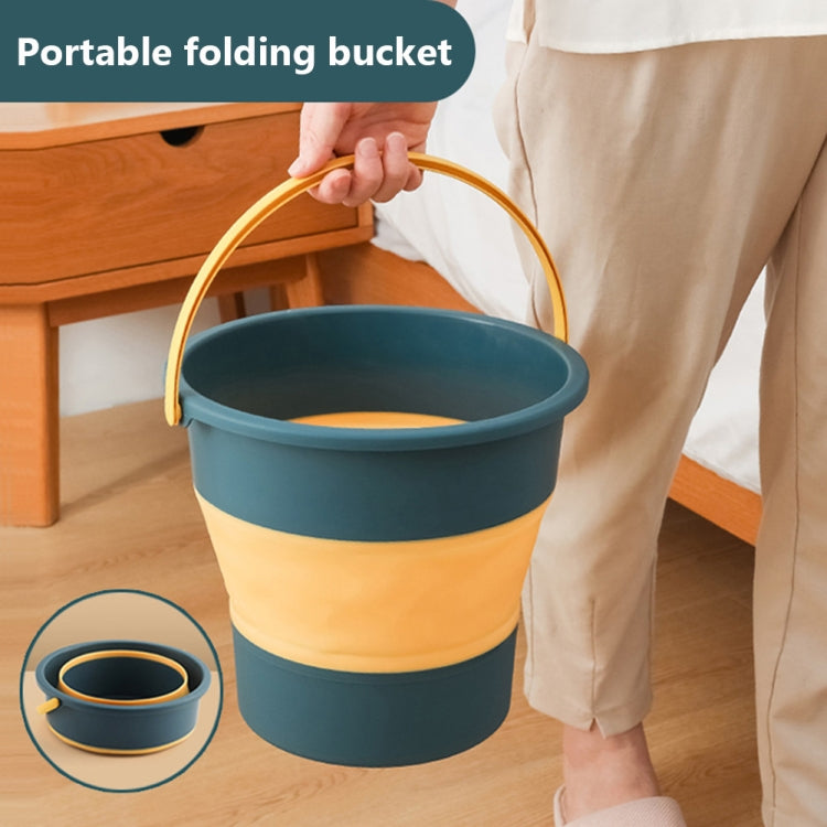 Seau pliable portable en plastique épaissi 10L moyen pour pêche en extérieur, seau de lavage de voiture, moyen 10L