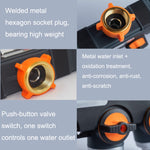 Diviseur d'eau pour irrigation et arrosage de jardin avec une entrée et deux robinets, avec adaptateur en plastique, avec adaptateur en cuivre, avec connecteur fileté européen, avec connecteur fileté européen + connecteur en plastique