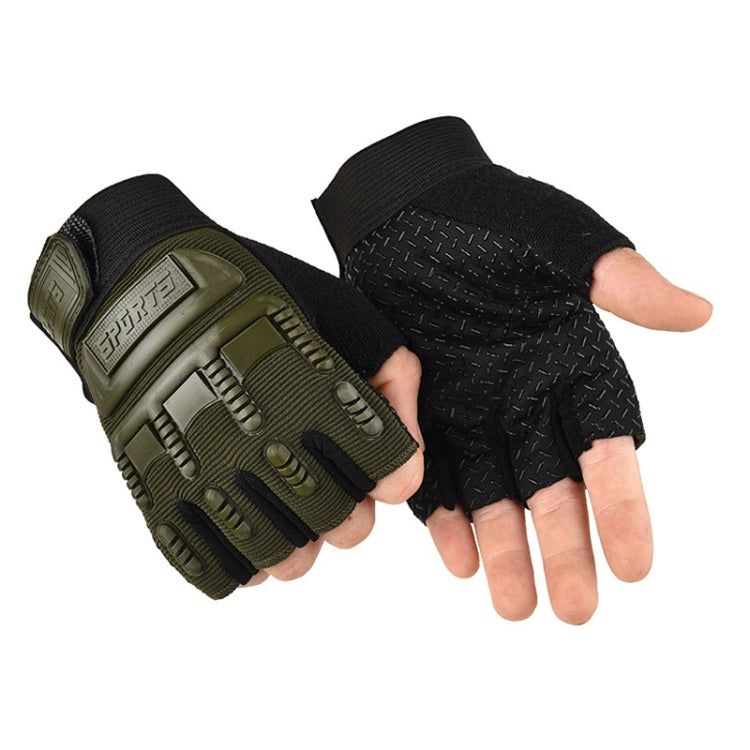 Gants Mi-Doigts Enfant pour Vélo Tout Terrain, Skateboard et Entraînement Militaire, Tailles M, L