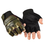 Gants Mi-Doigts Enfant pour Vélo Tout Terrain, Skateboard et Entraînement Militaire, Tailles M, L