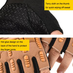 Gants Mi-Doigts Enfant pour Vélo Tout Terrain, Skateboard et Entraînement Militaire, Tailles M, L