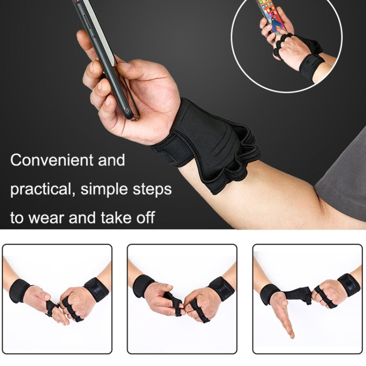 Haltérophilie Haltère Barre Horizontale Anti-ampoule Anti-dérapant Poignet Fitness Gants à Quatre Doigts, M, L, XL