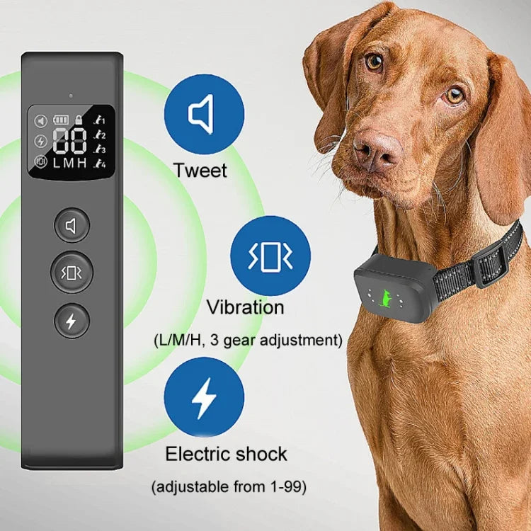 Dresseur de chiens intelligent étanche à décharge électrique, télécommande rechargeable, anti-aboiements