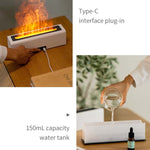 DQ711 Diffuseur d'aromathérapie à flamme silencieux humidificateur d'air USB, DQ711 Noir, DQ711 Blanc