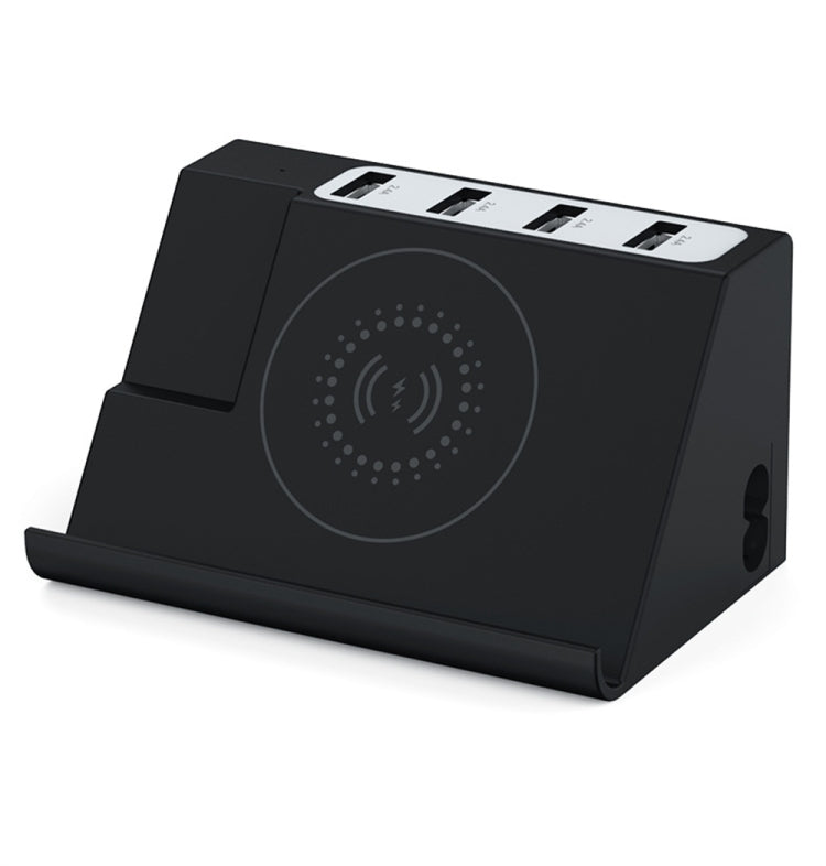 Chargeur multifonction 6 ports avec charge sans fil PD 20W + QC 3.0, noir