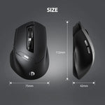 Souris sans fil Inphic DR01 Bluetooth 3 modes rechargeable, silencieuse, pour bureau, jeu, ordinateur portable, usage domestique, DR01 (Noir)