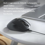 Souris sans fil Inphic DR01 Bluetooth 3 modes rechargeable, silencieuse, pour bureau, jeu, ordinateur portable, usage domestique, DR01 (Noir)