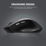 Souris sans fil Inphic DR01 Bluetooth 3 modes rechargeable, silencieuse, pour bureau, jeu, ordinateur portable, usage domestique, DR01 (Noir)