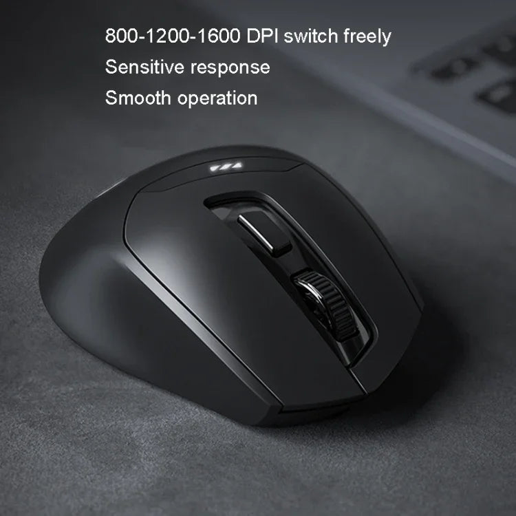 Souris sans fil Inphic DR01 Bluetooth 3 modes rechargeable, silencieuse, pour bureau, jeu, ordinateur portable, usage domestique, DR01 (Noir)