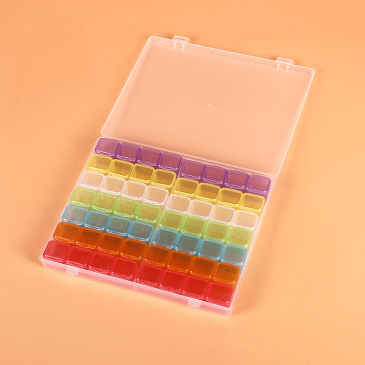 Boîte de rangement transparente en plastique de 56 compartiments pour bijoux, strass pour ongles, perles, transparent, coloré