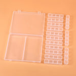 Boîte de rangement transparente en plastique de 56 compartiments pour bijoux, strass pour ongles, perles, transparent, coloré