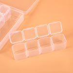 Boîte de rangement transparente en plastique de 56 compartiments pour bijoux, strass pour ongles, perles, transparent, coloré