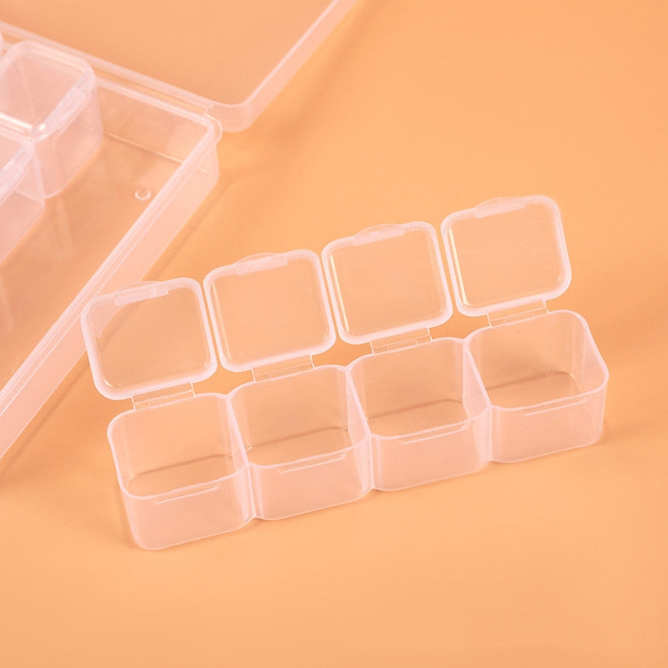 Boîte de rangement transparente en plastique de 56 compartiments pour bijoux, strass pour ongles, perles, transparent, coloré
