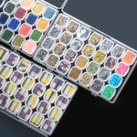 Boîte de rangement transparente en plastique de 56 compartiments pour bijoux, strass pour ongles, perles, transparent, coloré