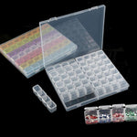 Boîte de rangement transparente en plastique de 56 compartiments pour bijoux, strass pour ongles, perles, transparent, coloré