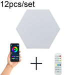 RVB Symphonie Hexagone Lumières DIY Lampe Murale Ambiante Chevet Lumière Intelligente Nid d'Abeille, lot de 10, lot de 12