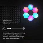 RVB Symphonie Hexagone Lumières DIY Lampe Murale Ambiante Chevet Lumière Intelligente Nid d'Abeille, lot de 10, lot de 12