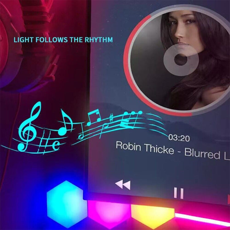 RVB Symphonie Hexagone Lumières DIY Lampe Murale Ambiante Chevet Lumière Intelligente Nid d'Abeille, lot de 10, lot de 12