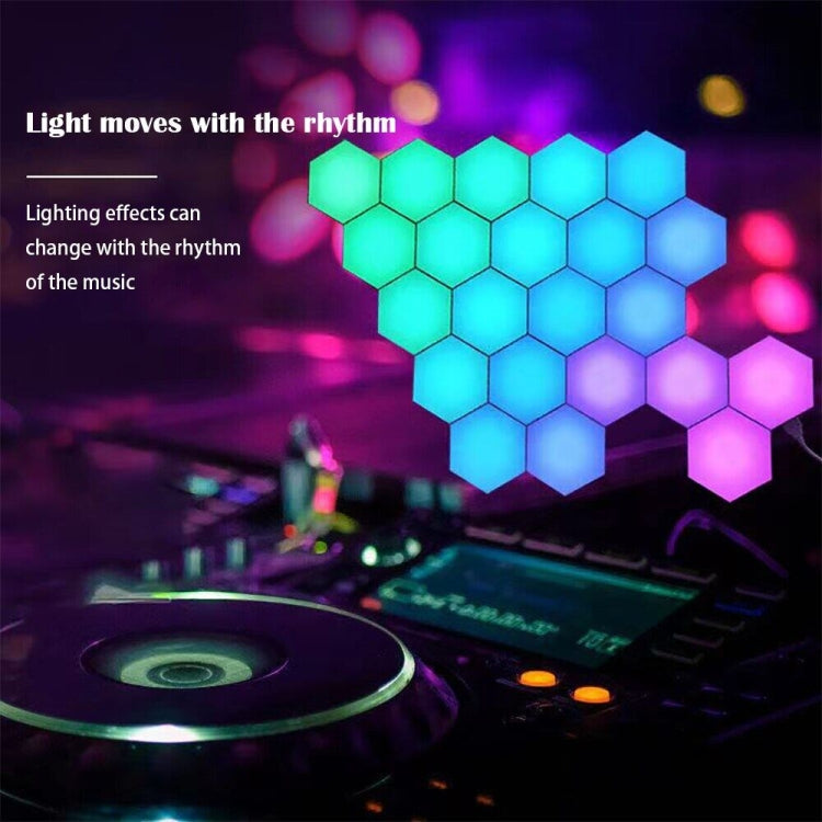 RVB Symphonie Hexagone Lumières DIY Lampe Murale Ambiante Chevet Lumière Intelligente Nid d'Abeille, lot de 10, lot de 12