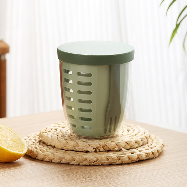 Boîte à salade de 600 ml avec couvercle et fourchette, étanche à l'air et aux fuites pour fruits et légumes