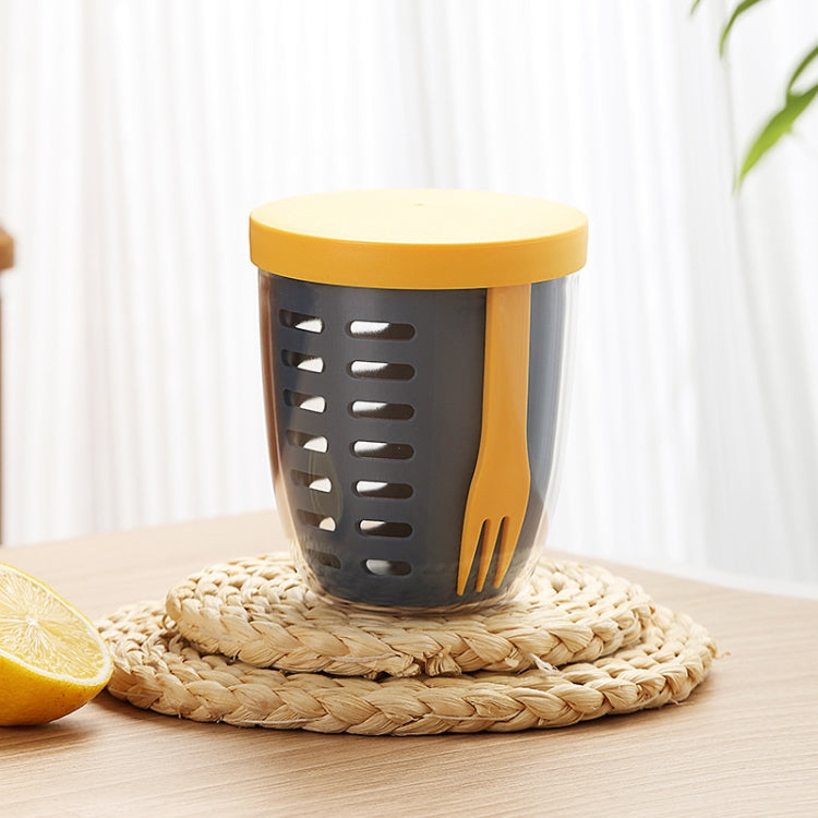 Boîte à salade de 600 ml avec couvercle et fourchette, étanche à l'air et aux fuites pour fruits et légumes